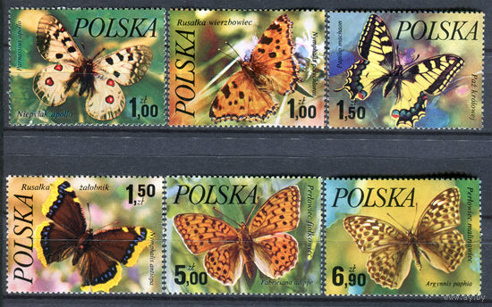 Польша - 1977г. - Бабочки - 6 марок - полная серия, MNH [Mi 2516-2521]. #O-Se-Z-1-1