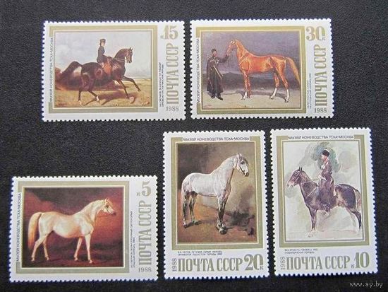 Марка СССР 1988 год. Отечественное коневодство. 5972-5976. Полная серия из 5 марок.