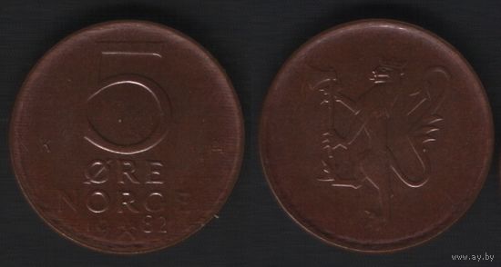 Норвегия km415 5 эре 1982 год (K) (_4