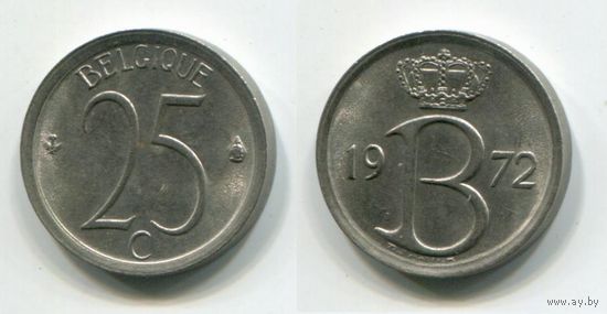 Бельгия. 25 сантимов (1972, BELGIQUE, aUNC)