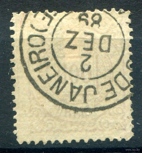 Бразильская Империя - 1884/88г. - 100 R - 1 марка - гашёная [Mi 62]. #4-W1-115-A-1