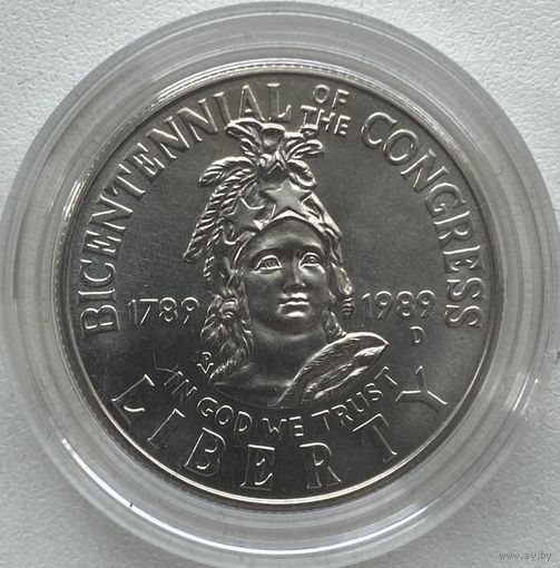 США 1/2 доллар (50 центов) 1989 г. 200 лет Конгрессу