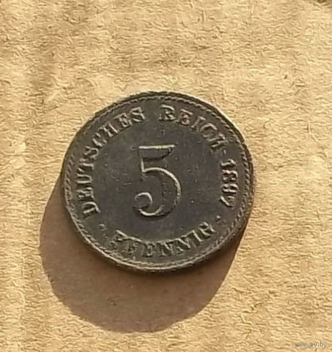 5 пфенигов 1897г.