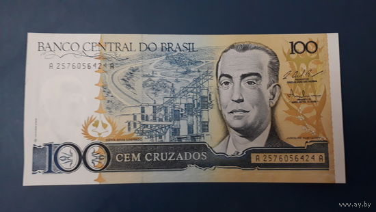 Бразилия 100 крузадо 1987 года P-211c
