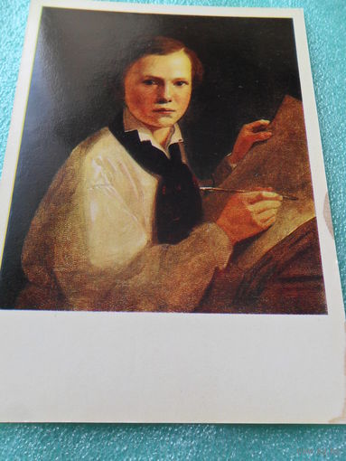Открытка Тропинин В.А. (1776-1857). Портрет сына. 1820-1830-е. Псковский историко-архитектурный музей. Картинная галерея