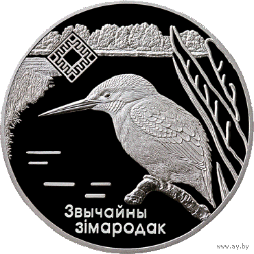 Торги. Серебро. 20 рублей . 2008 год . Заказнік "Ліпічанская пушча" ("Заказник. "Липичанская пуща") . Зимарадак . Зимородок .