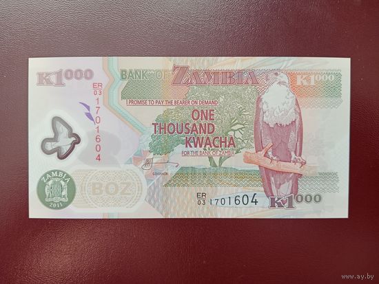 Замбия 1000 квача 2011 UNC