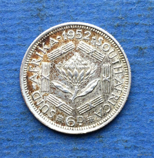 Южная Африка Британский доминион 6 пенсов 1952 Георг VI