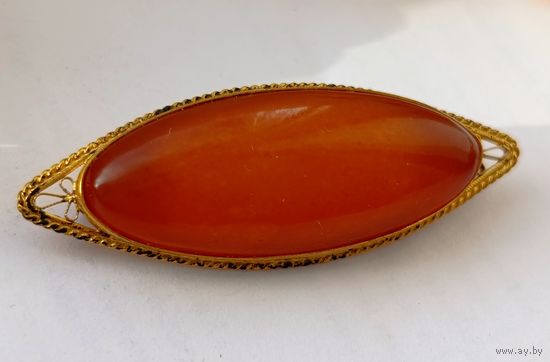 Брошь времён СССР, янтарь. Клеймо 1ЯК