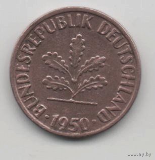 ФЕДЕРАТИВНАЯ РЕСПУБЛИКА ГЕРМАНИЯ. 1 ПФЕННИГ 1950 F