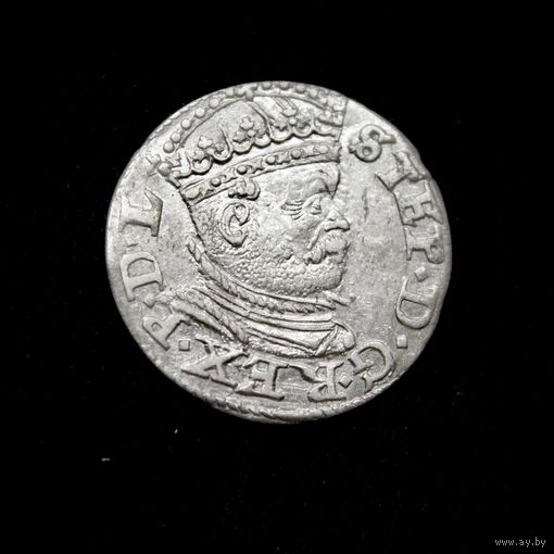 Трояк 1586 г. Рига (Речь Посполитая), Стефан Баторий. Сохран!