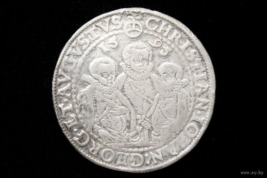 Талер 1595 г. Саксония (Германия), Кристиан II, Иоган Георг I и Август. С подвеса