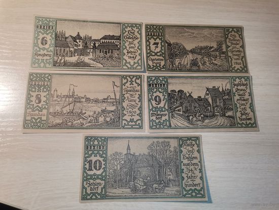 Нотгельды номиналом 50 пфениннгов , 1921 года, город Берлин, Германия.