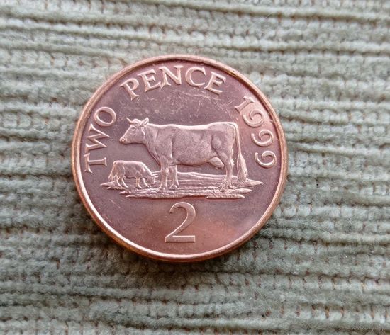 Werty71 Гернси 2 пенса 1999 Генсийская Корова