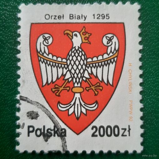 Польша 1992. Герб Польши 1295 года. Орел белый