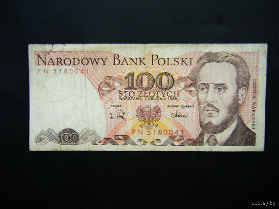Польша 100 злотых 1988г. PN