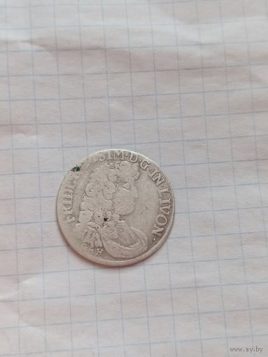 Крайне редкий шостак 1694 года. Курляндия. R7.