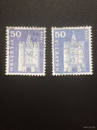 Швейцария. Стандарт. 1960г. оттенки гашеная