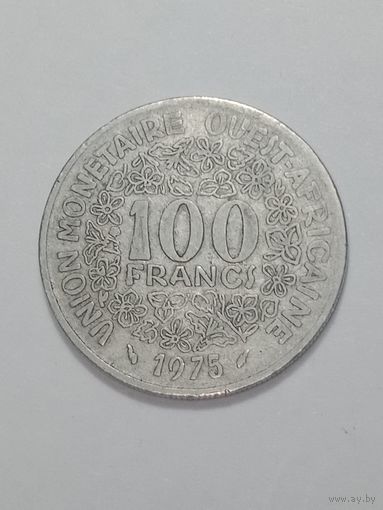 Западная Африка 100 франков 1975 года .