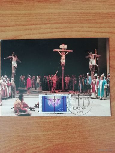 ФРГ 1984 Карт максимум марки "350 лет спектакля "Страсти Христовы" в Оберамме" Mi. 1201