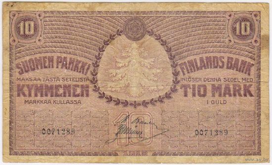10 МАРОК ЗОЛОТОМ 1918 года. Финляндия