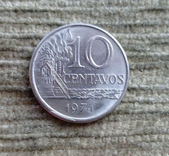 Werty71 Бразилия 10 сентаво 1974