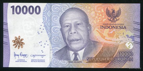 Индонезия 10000 рупий 2022 г. P165. Серия AAA. UNC