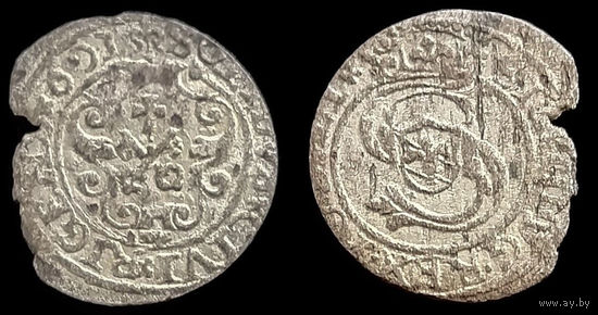 1 СОЛИДУС 1601 г. ГЕРЦОГСТВО ЛИВОНИЯ СИГИЗМУНД III ВАЗА, РИГА