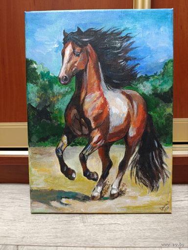 Авторская картина акрилом "лошадь"