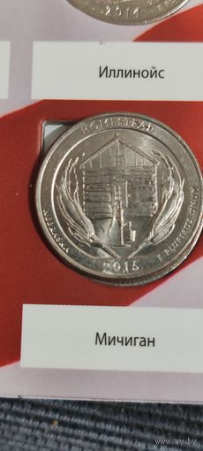 США. 25 центов (квотер) Национальный монумент Гомстед 2015