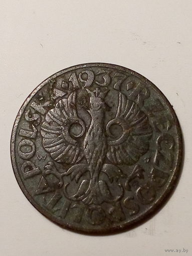 5 грошей Польша 1937 год.