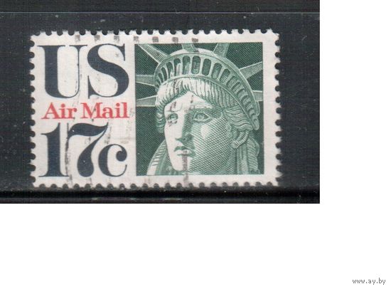 США-1971, (Мих.1044) , гаш. , Авиапочта, Статуя Свободы(одиночка)