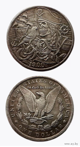 Сувенирная монета 1 доллар 1900 Пиратка