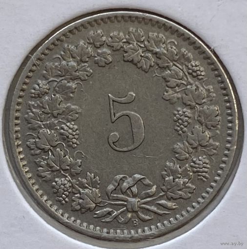 Швейцария 5 раппен 1958 г. В холдере
