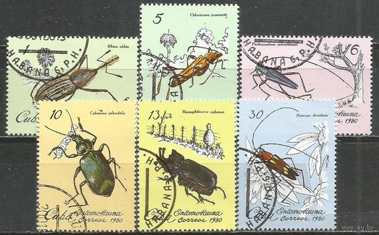 Куба. Насекомые. 1980г. Mi#2448-53. Серия.