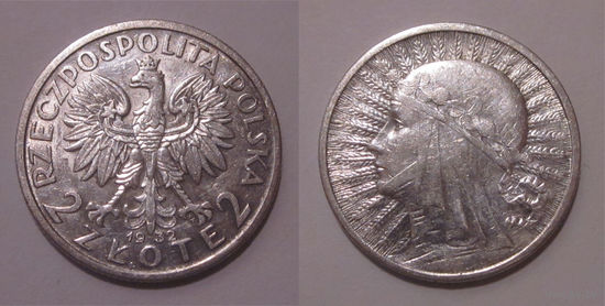 2 злотых (2 zlote) 1932 aUNC
