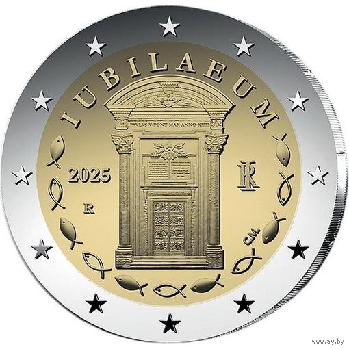 Италия 2 евро 2025, Юбилейный год, Юбилей UNC из ролла