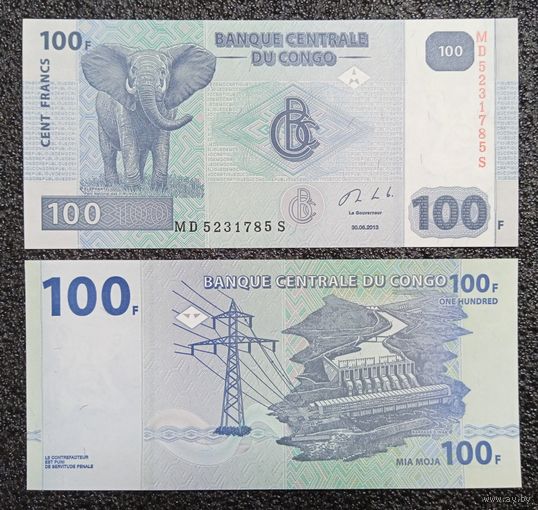 100 франков Конго 2013 г. UNC