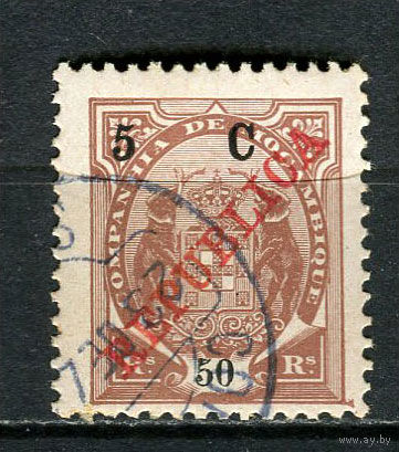 Португальские колонии - Мозамбик (Comp de Mocambique) - 1916 - Надпечатка нового номинала 5C на 50R - [Mi.98] - 1 марка. Гашеная.  (Лот 23HX)-TG3P35