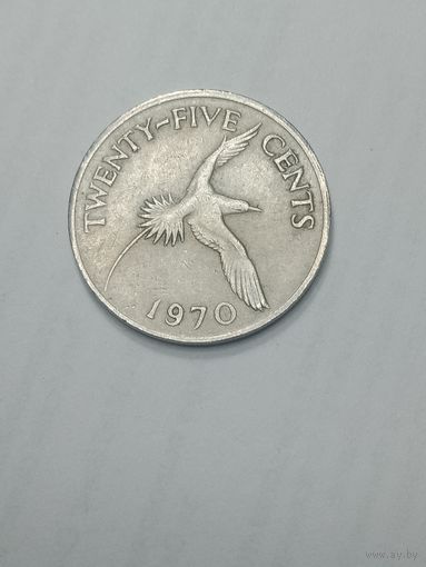 Бермудские острова 25 центов 1970 года .