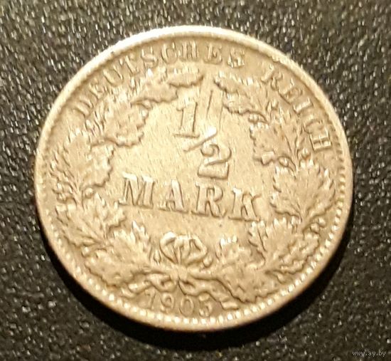 1/2 марки 1905 J Германия
