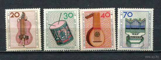 Берлин (Германия) - 1973 - Музыкальные инструменты - (пятна на клее) - [Mi. 459-462] - полная серия - 4 марки. MNH, MLH, MH.  (Лот 41JN)-T4P3