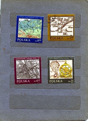ПОЛЬША, 1982    МСТОРИЧЕСКИЕ КАРТЫ серия 4м гашен