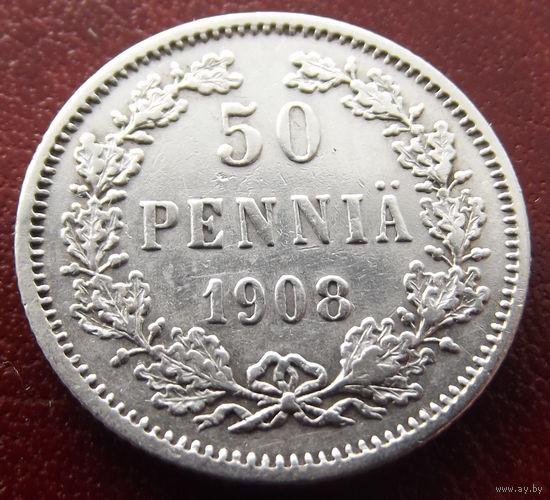 Финляндия в составе РИ. 50 пенни 1908