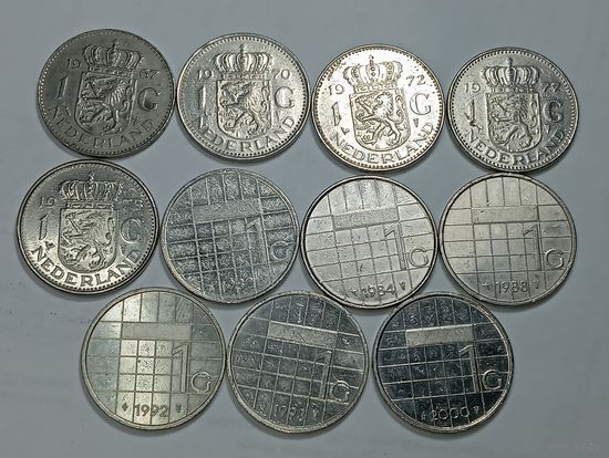 Недерланды 1 гульден 1967,1970,1972,1977,1978,1982,1984,1988,1992,1993,2000 года . года .