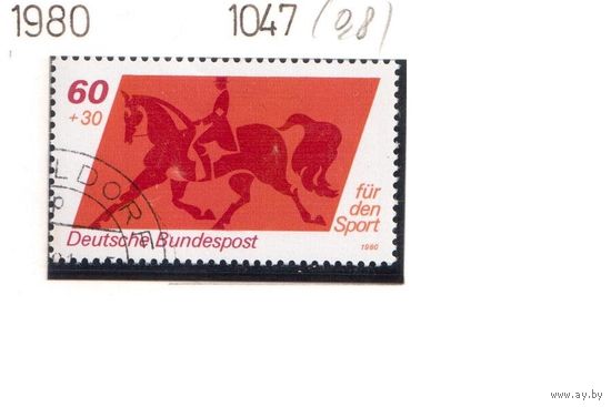 Германия(ФРГ)-1980,(Мих.1047) гаш. , Лошади, Спорт