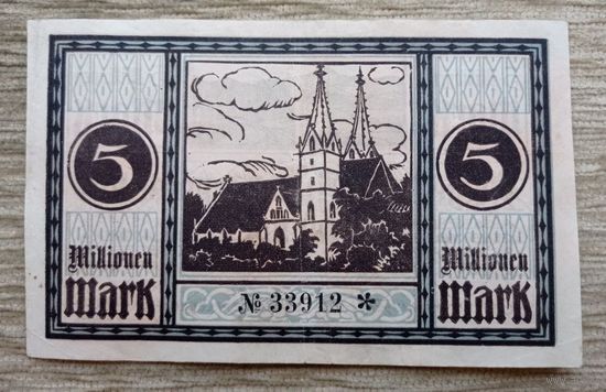 Werty71 Германия 5 миллионов 5000000 марок 1923 Гёппинген 5 000 000 банкнота гроссгельд