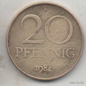 ГЕРМАНСКАЯ ДЕМОКРАТИЧЕСКАЯ РЕСПУБЛИКА. 20 ПФЕННИГОВ 1984 А