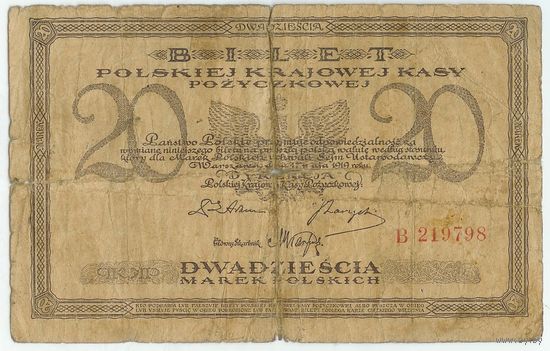 Польша, 20 марок польских 1919 год.