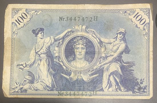 Банкнота 100 марок 1908 год. Германская империя.